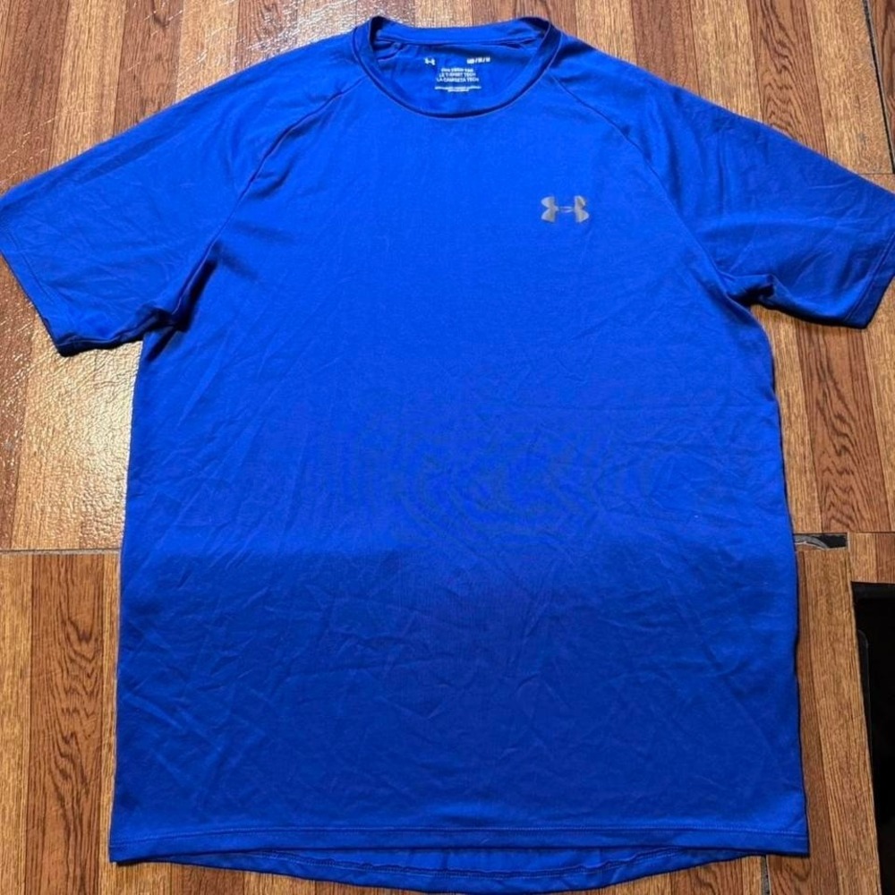 Under Armour Blue Tech Retro Sportswear Running Train Shirt Medium